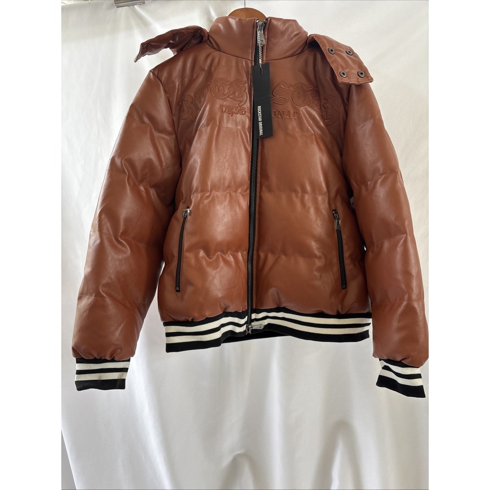 Rockstar Original Medium Miss Rust Puffer‎ Tan Jacket Women NEW